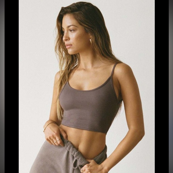 Joah brown low back crop cami top - Picture 2 of 5